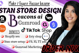 beacons ai stan store marketing, creative market, gumroad stan store setup, whop