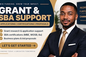 prepare business plan, grant applications, sba certifications and bid proposals