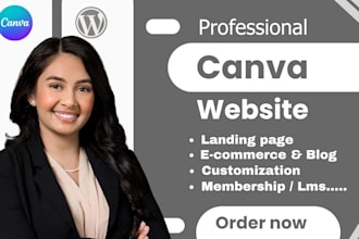 canva website design, canva landing page, canva portfolio website canva website