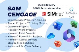 do sam cengage, capstone, simnet in microsoft office excel