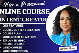 online course content, ppt, workbook, coursework training manual, video creation