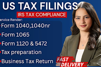prepare, file US tax filing, tax return form 1120 and 5472 as an enrolled agent