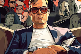 do newyorker, political comic strip in cartoon style
