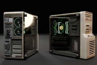design custom computer pc mod,retro pc tower, 3d model for gaming pc build,stl