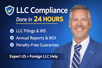 do your US llc compliance, annual filings, irs and boi reports within 24 hours