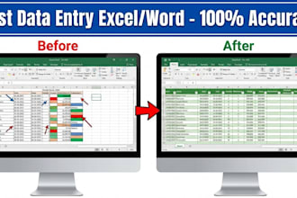 fast data entry excel word processing