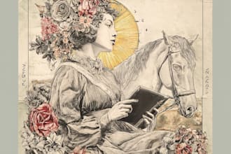 draw a vintage retro album cover art or single artwork