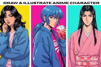 draw anime character illustration anime edit for tiktok anime video voice actor