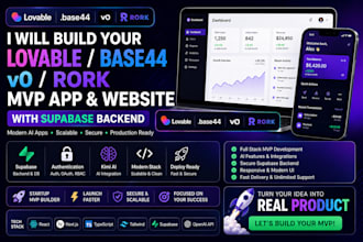 build your lovable, base44, v0, rork mvp app with supabase backend