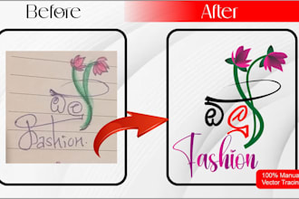 do coreldraw to hand redraw trace  your logo to vector format