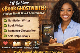 be ebook ghostwriter, fiction and non fiction book writer romance ghostwriter