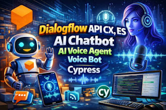 dialoglow API cx es al chatbot voice bot ai voice agent cypress appium