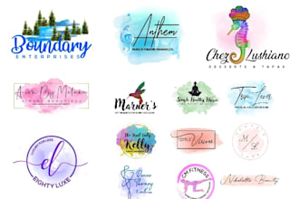 design or redesign create a hand drawn logo in my digital watercolor style