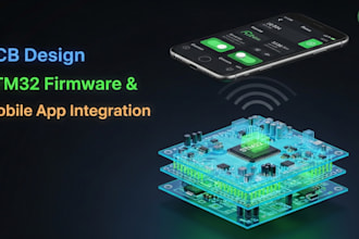 design pcb with stm32 firmware and mobile app integration, pcb layout