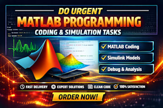 do urgent matlab programming, coding and simulation tasks