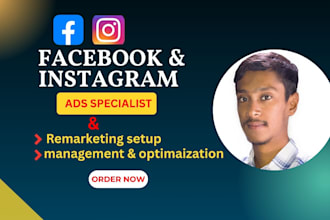 run and manage meta marketing, facebook, instagram ads and retargeting campaign