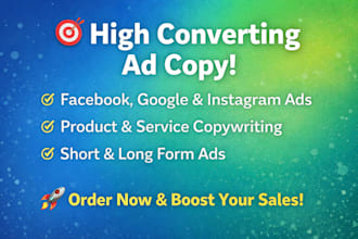 high converting ad copy for facebook, and social media