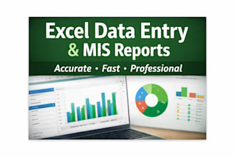 do accurate data entry, excel data analysis and mis reports
