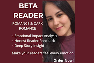 beta read your romance, dark romance or romantasy