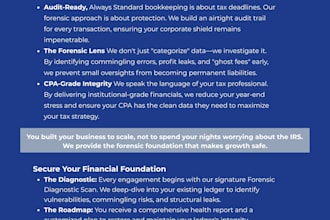perform a forensic bookkeeping diagnostic