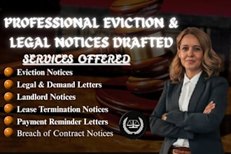 draft eviction notice, legal notice, demand letter and landlord notices legally