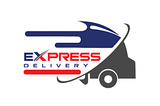 create unique t shirt truck courier service logo