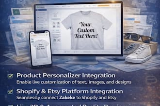 integrate zakeke for live product personalization on shopify and etsy