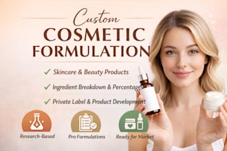 formulate cosmetics, beauty creams, lotions and make up products as a chemist