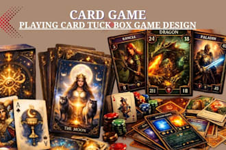 design custom 54 playing card pocker card deck tarot card tuck box packaging