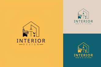 do minimalist interior business, furniture and home furnishing logo design