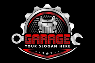 create a professional car and garage logo with modern style