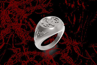 design a fully custom signet ring 3d cad model