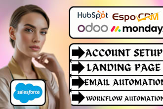 integrate hubspot, salesforce, odoo, espo crm with automation