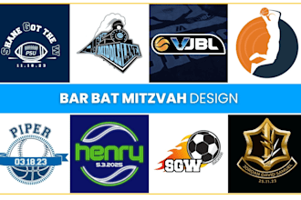 do design amazing bar or bat mitzvah logo