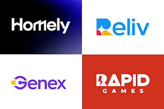 do custom minimalist wordmark, typography, lettermark, text logo design