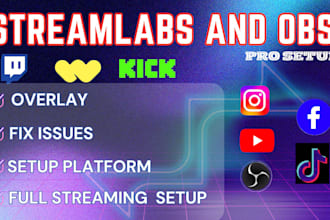 setup or fix obs streaming for twitch youtube kick and whatnot