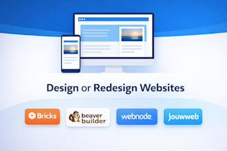 do design or redesign bricks website, beaver builder, webnode website, jouweb