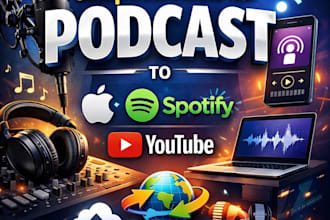 setup and distribute your podcast to spotify, itunes,youtube