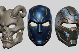 sculpt 3d cosplay mask 3d futuristic helmet oni mask model for 3d printing