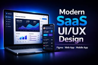 design modern UI UX in figma for website mobile app or dashboard
