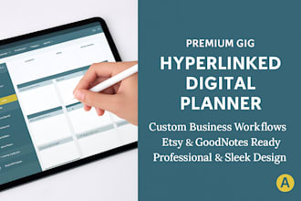 design an etsy digital planner hyperlinked planner or digital journal