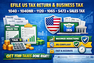 efile US tax return, business tax, form 5472, 1120, 1065, 1040 1040nr, sales tax