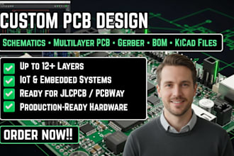 design custom multilayer pcb with schematics, gerbers, bom, and kicad files