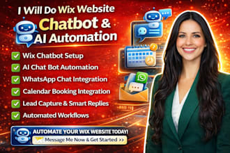 wix website chatbot ai automation,wix ai chat bot whatsapp, calendar integration
