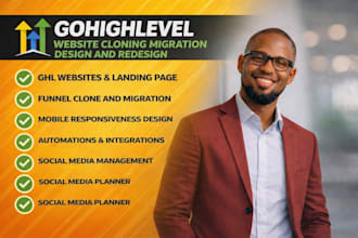 clone, migrate, redesign gohighlevel website, funnels, and landing pages