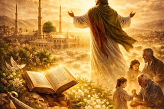 design viral islamic optical illusion ai art