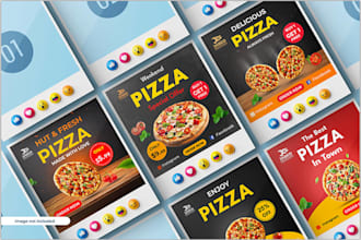 design eye catching food and restaurant social media posts