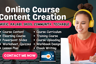 be your course content writer, and do online course creation
