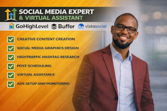 be your gohighlevel, vistasocial, buffer, loomly, hootsuite, virtual assistant