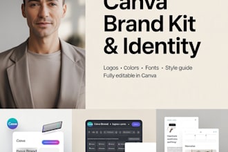 set up canva brand kit, corporate identity, brand logo and style guide template